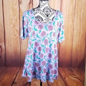 LuLaRoe Purple/Blue Fall Floral Irma Tunic Size L